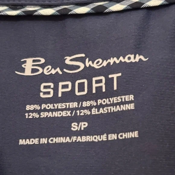 New Ben Sherman Navy Striped Polo / Golf Performance Shirt - Size Small 🇬🇧 - Picture 8 of 10